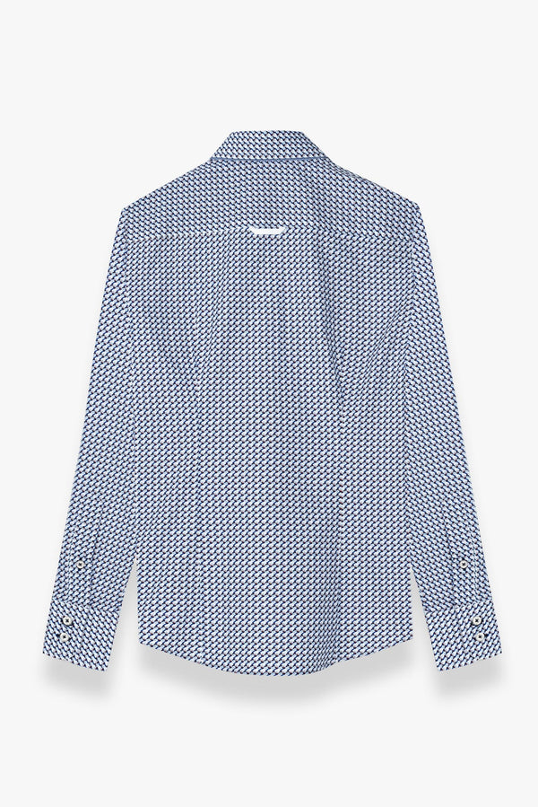 Chemise Femme Silvia Iconic Popelin Blanc Bleu marine