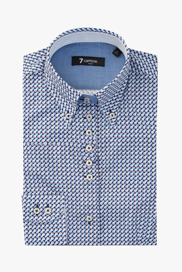 Chemise Femme Silvia Iconic Popelin Blanc Bleu marine