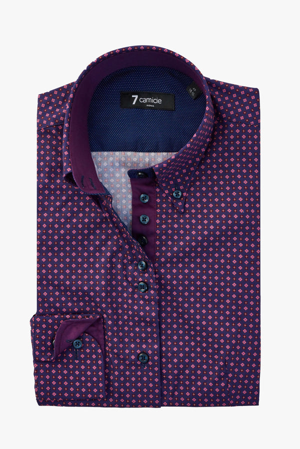 Camisa Mujer Silvia Iconic Popelin Morado Rojo