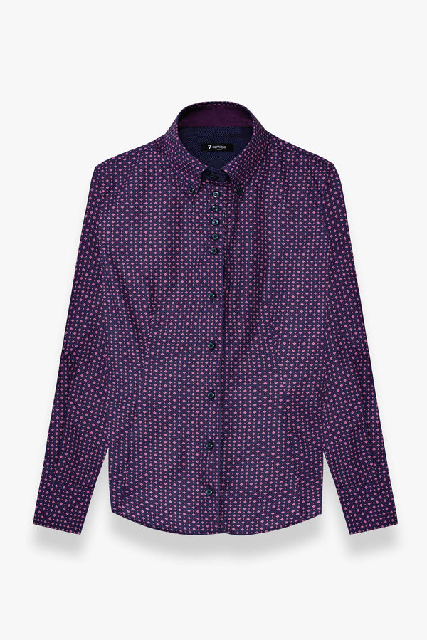 Camisa Mujer Silvia Iconic Popelin Morado Rojo