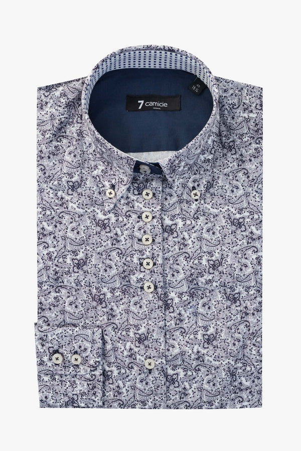 Silvia Iconic Damen Hemd Popelin Weiss Blau