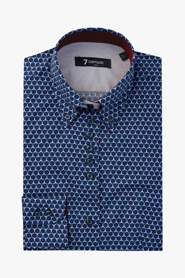 Silvia Iconic Damen Hemd Popelin Blau Grau