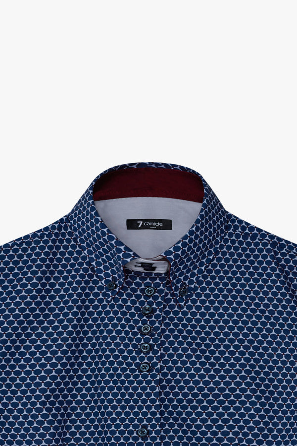 Silvia Iconic Damen Hemd Popelin Blau Grau