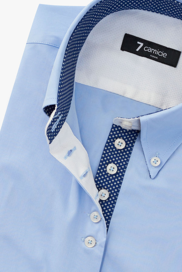 Camisa Mujer Silvia Iconic Popelin Stretch Azul Claro
