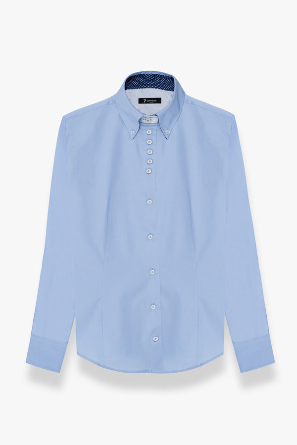 Silvia Iconic Poplin Stretch Women Shirt Light Blue