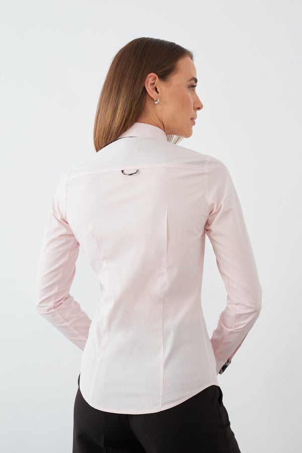 Silvia Iconic Damen Hemd Poplin Stretch Rosa