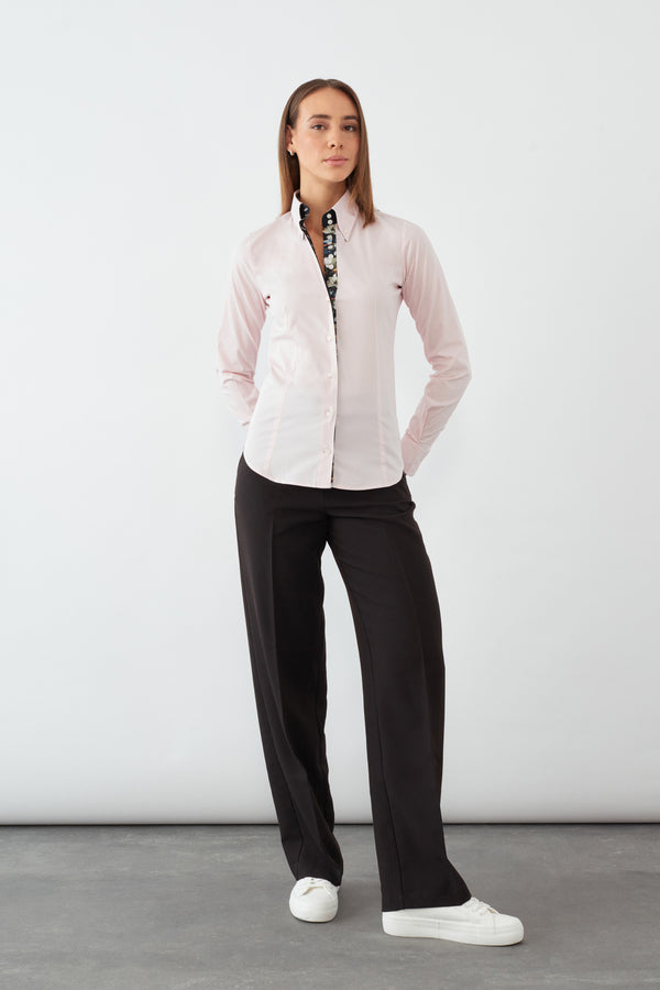 Silvia Iconic Damen Hemd Poplin Stretch Rosa