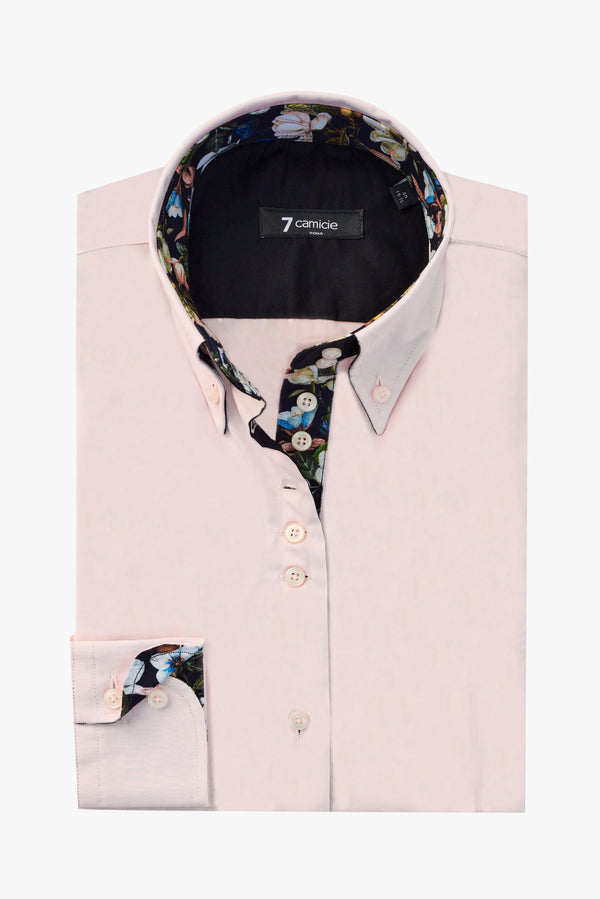 Silvia Iconic Damen Hemd Poplin Stretch Rosa