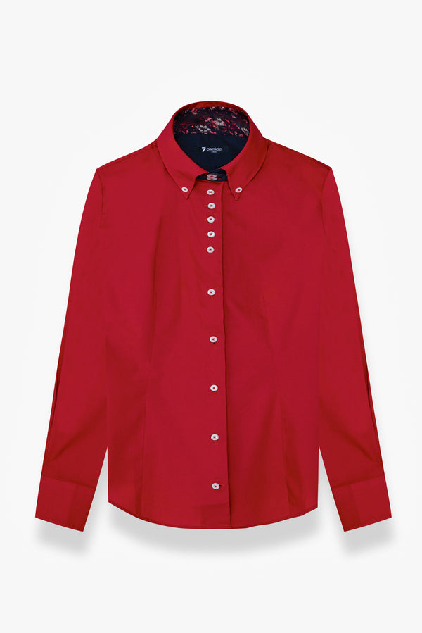 Silvia Iconic Poplin Stretch Women Shirt Red