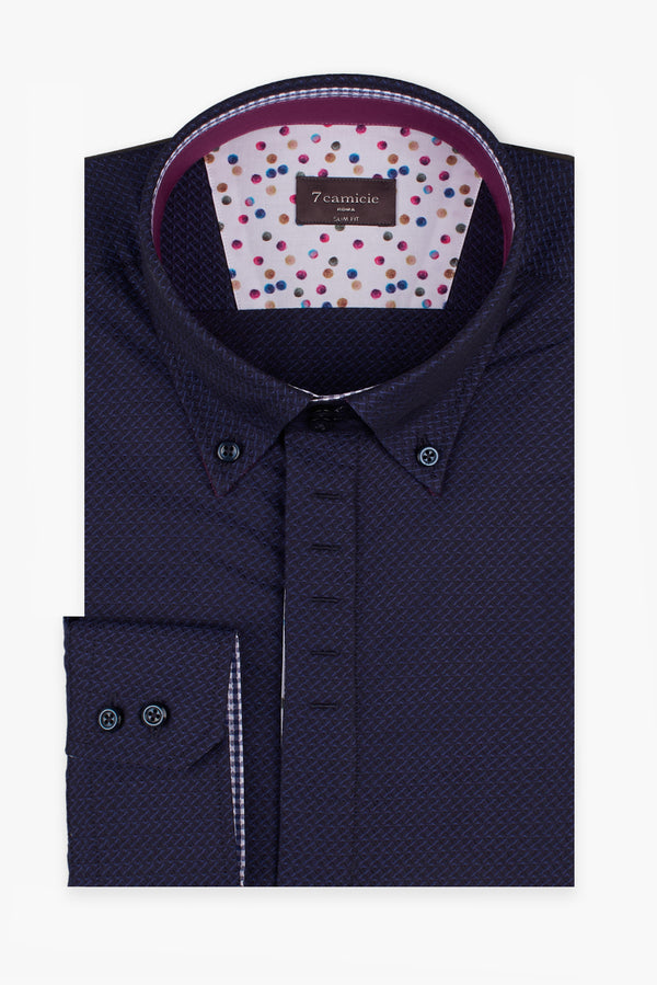 Camisa Hombre Roma Iconic Jacquard Azul Azul