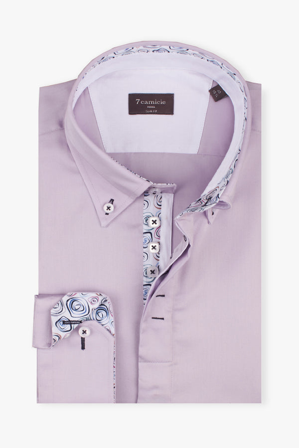 Chemise Homme Roma Iconic Satin Lilas