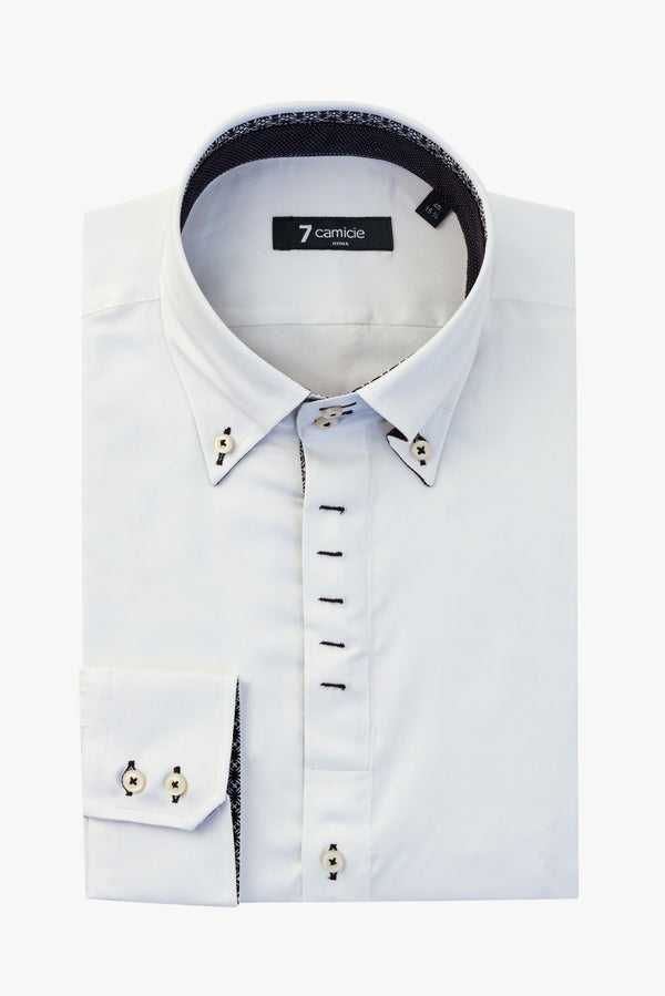 Chemise Homme Roma Iconic Satin Blanc