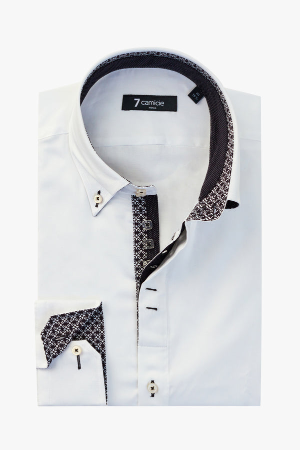 Chemise Homme Roma Iconic Satin Blanc