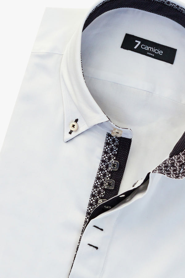 Chemise Homme Roma Iconic Satin Blanc
