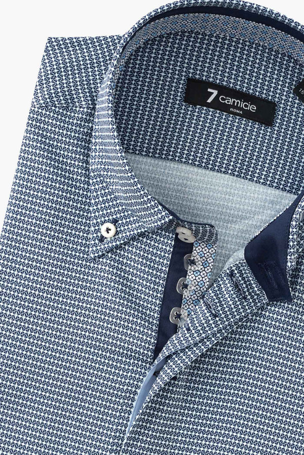 Roma Iconic Armored Man Shirt Blue White