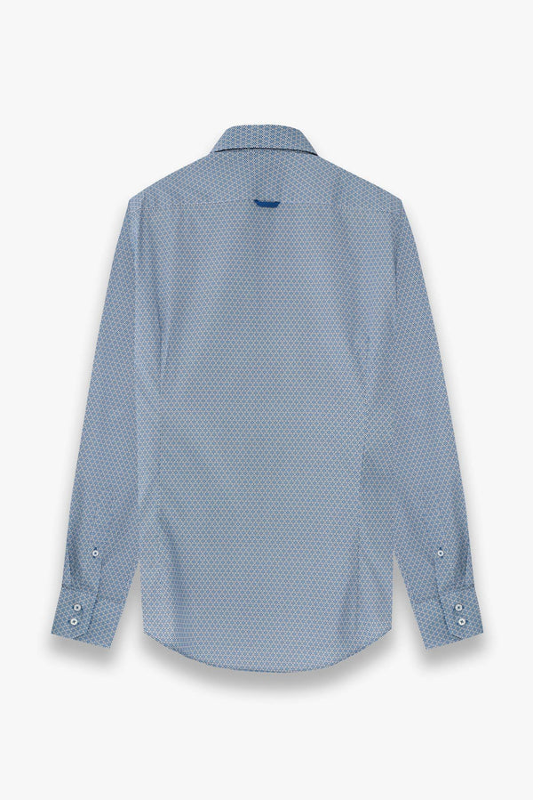 Camisa Hombre Roma Iconic Popelin Blanco Azul Claro