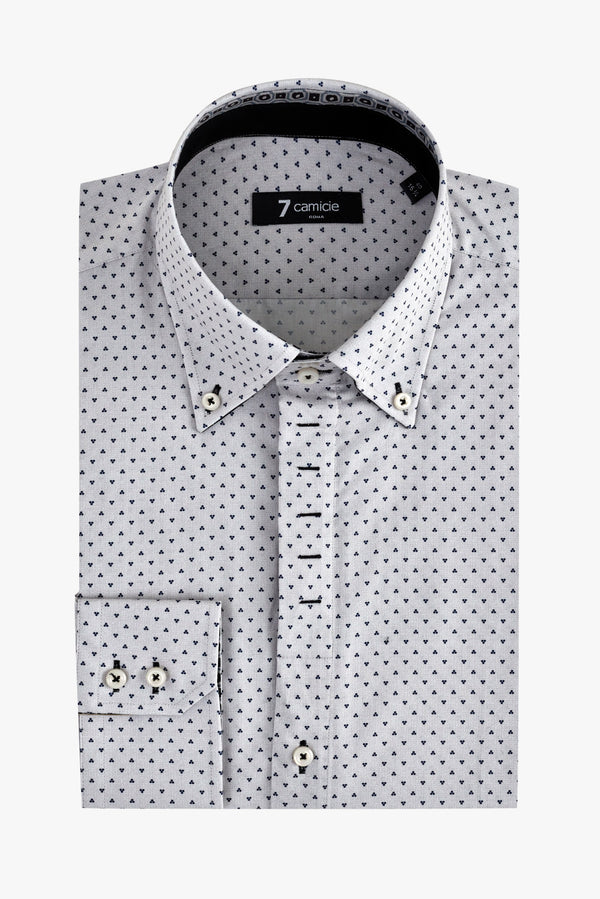 Camisa Hombre Roma Iconic Popelin Gris Negro