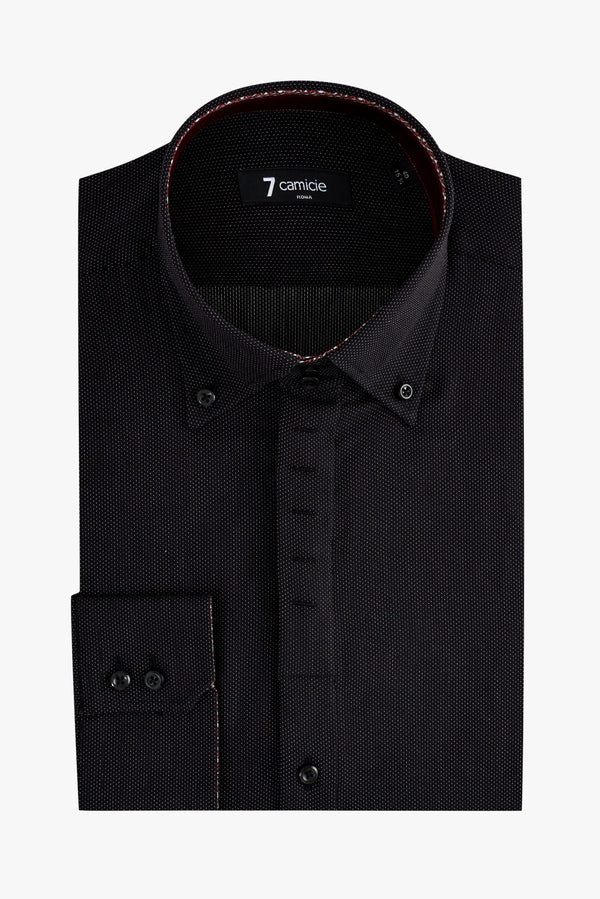 Camisa Hombre Roma Iconic Popelin Negro Blanco