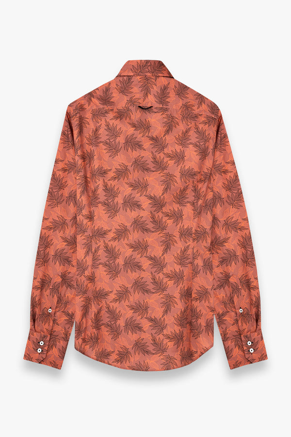 Roma Iconic Herren Hemd Popelin Orange Schwarz