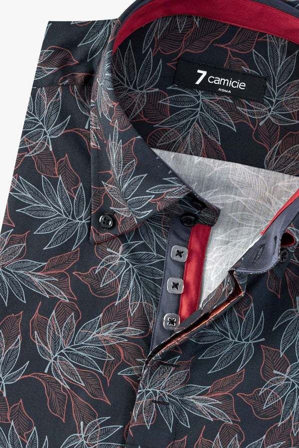 Camisa Hombre Roma Iconic Popelin Verde Naranja