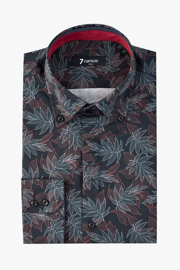 Camisa Hombre Roma Iconic Popelin Verde Naranja