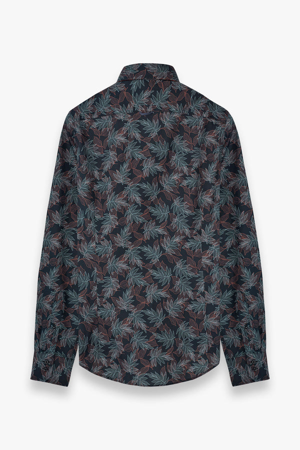 Camisa Hombre Roma Iconic Popelin Verde Naranja