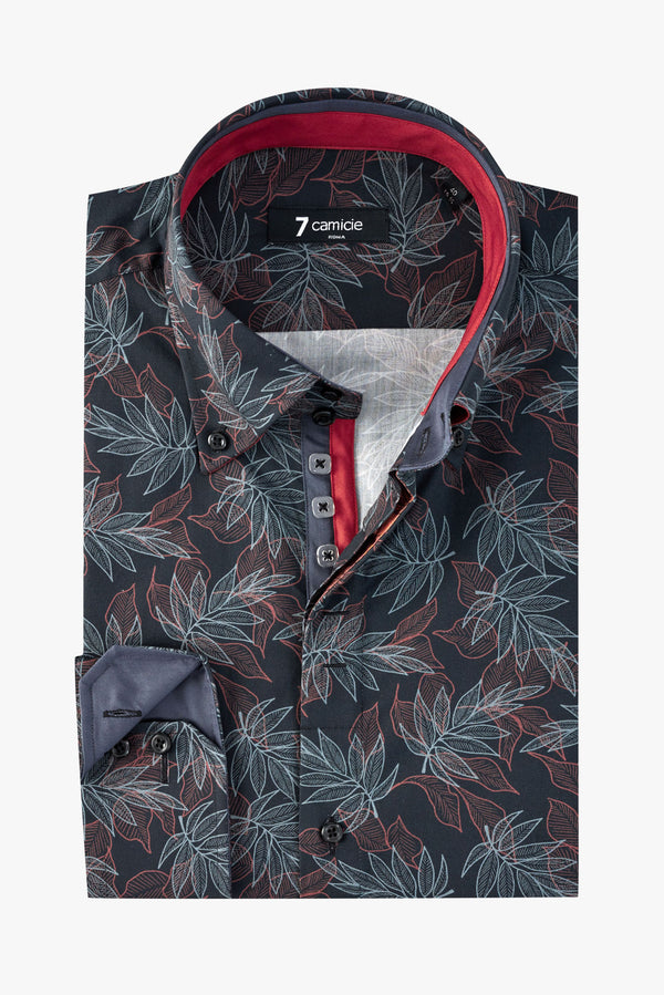 Camisa Hombre Roma Iconic Popelin Verde Naranja