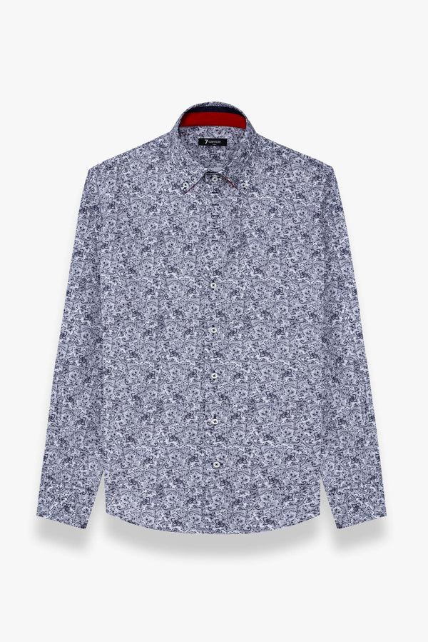 Roma Iconic Herren Hemd Popelin Weiss Blau