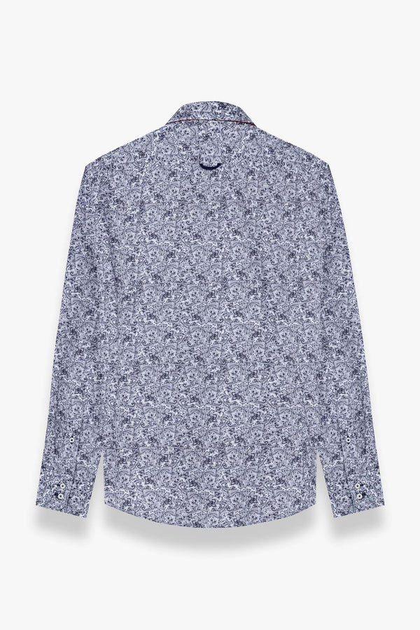 Roma Iconic Herren Hemd Popelin Weiss Blau