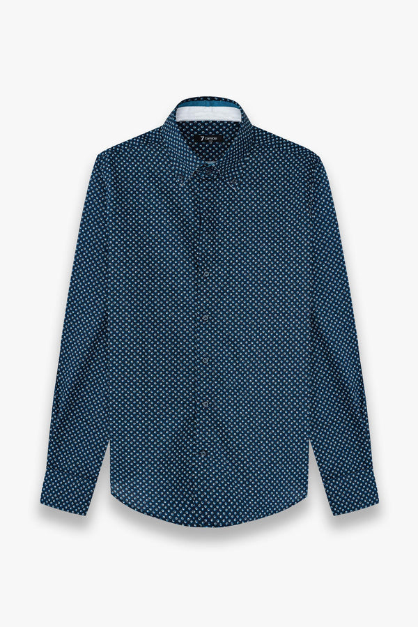 Roma Iconic Poplin Man Shirt Blue Light Blue