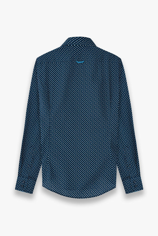 Roma Iconic Poplin Man Shirt Blue Light Blue