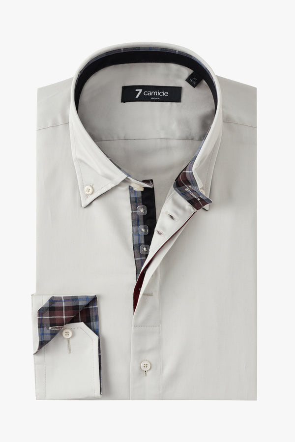Roma Iconic Satin Man Shirt Grey