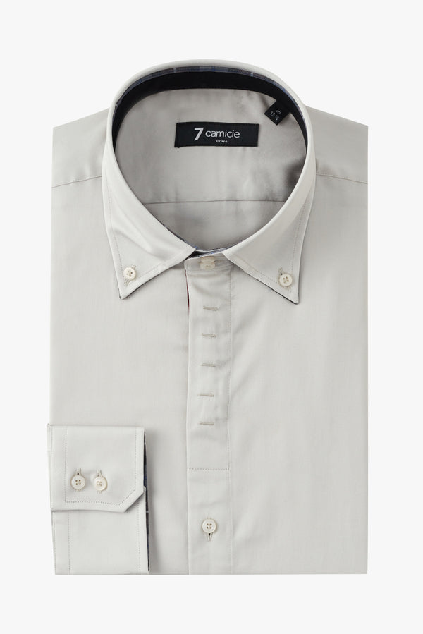 Camicia Uomo Roma Iconic Satin Grigio