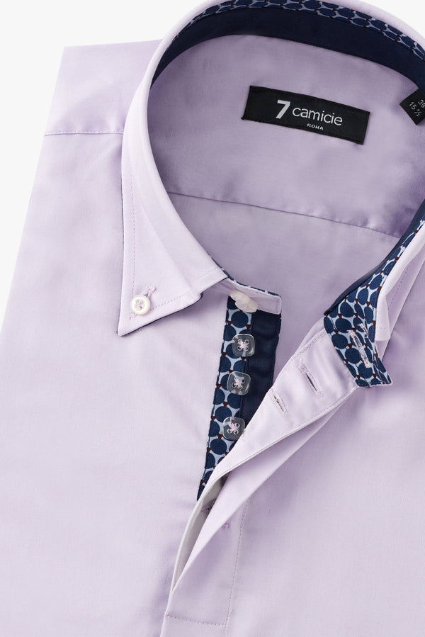 Chemise Homme Roma Iconic Satin Lilas