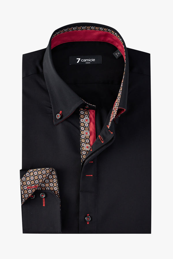 Camisa Hombre Roma Iconic Satin Negro
