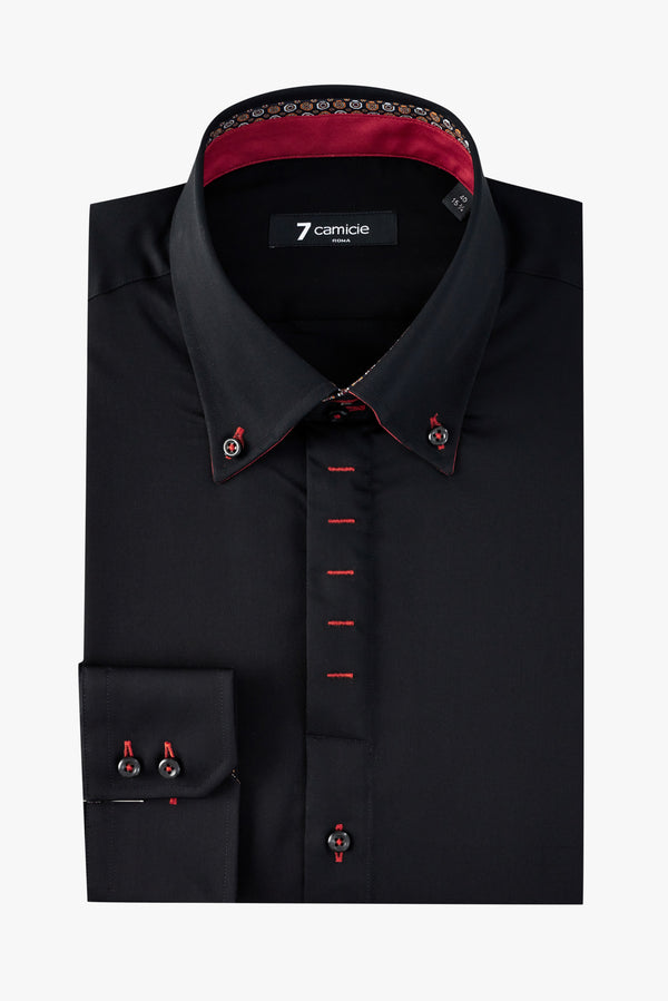 Camisa Hombre Roma Iconic Satin Negro
