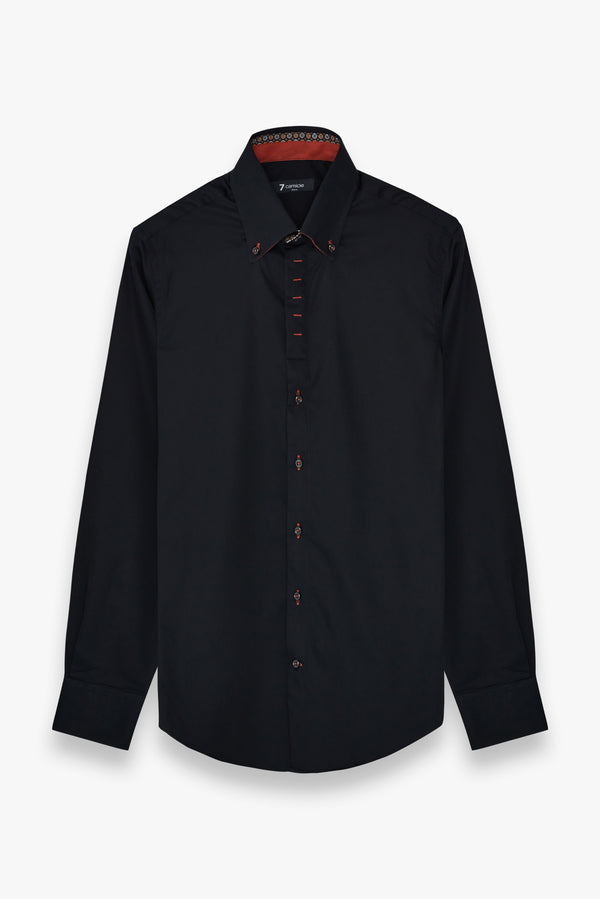 Camisa Hombre Roma Iconic Satin Negro