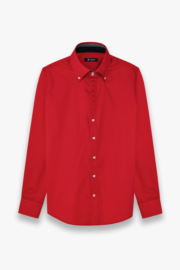 Camisa Hombre Roma Iconic Satin Rojo