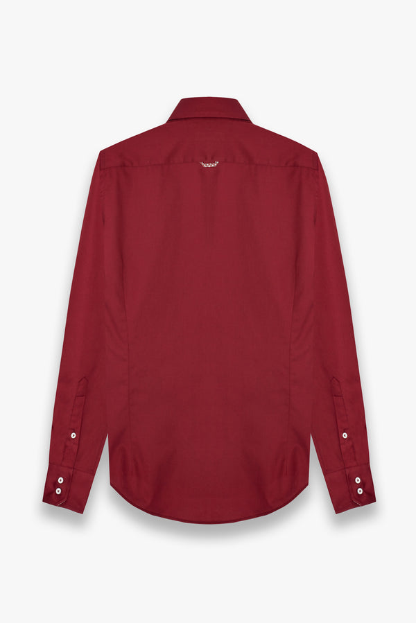 Chemise Homme Roma Iconic Satin Rouge
