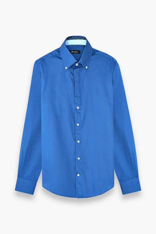 Camicia Uomo Roma Iconic Satin Blu