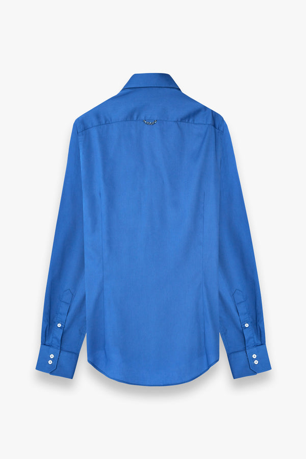 Camicia Uomo Roma Iconic Satin Blu