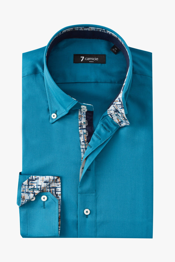 Camisa Hombre Roma Iconic Satin Verde