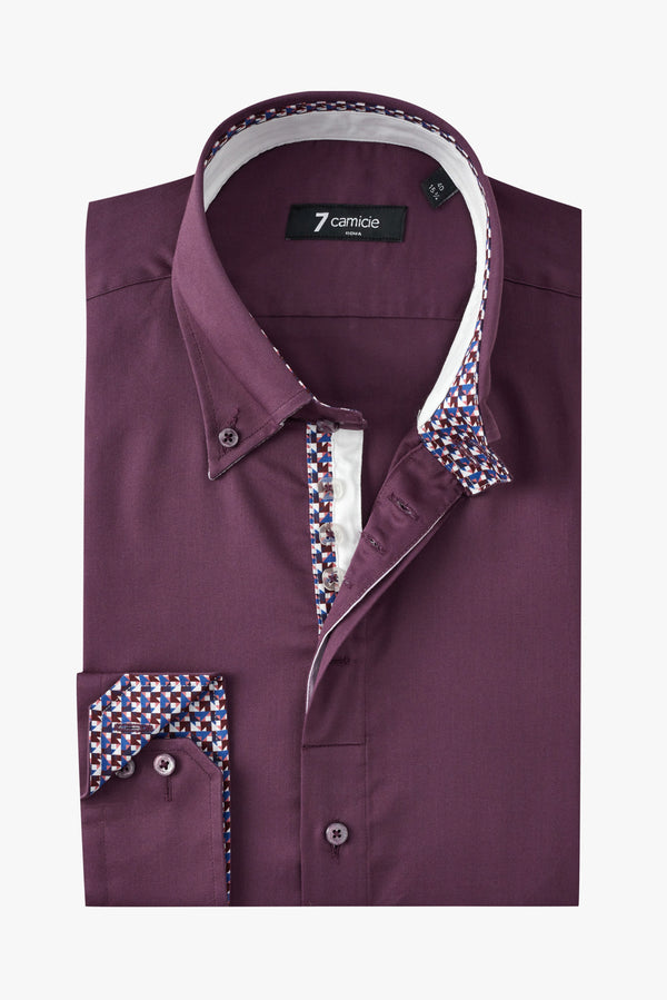 Roma Iconic Herren Hemd Satin Violett