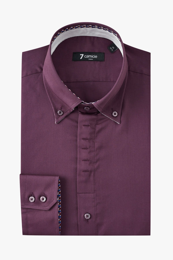 Roma Iconic Herren Hemd Satin Violett