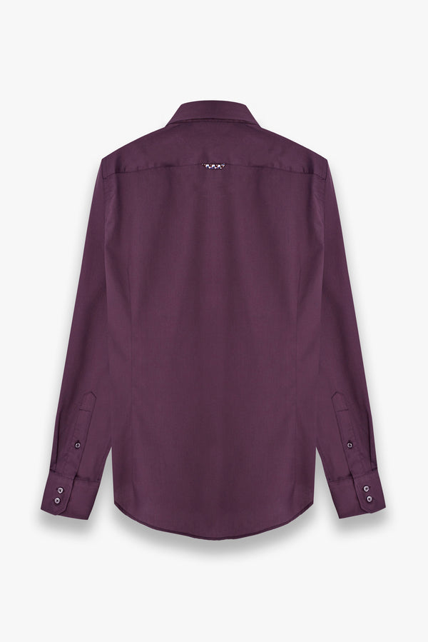 Roma Iconic Satin Man Shirt Purple