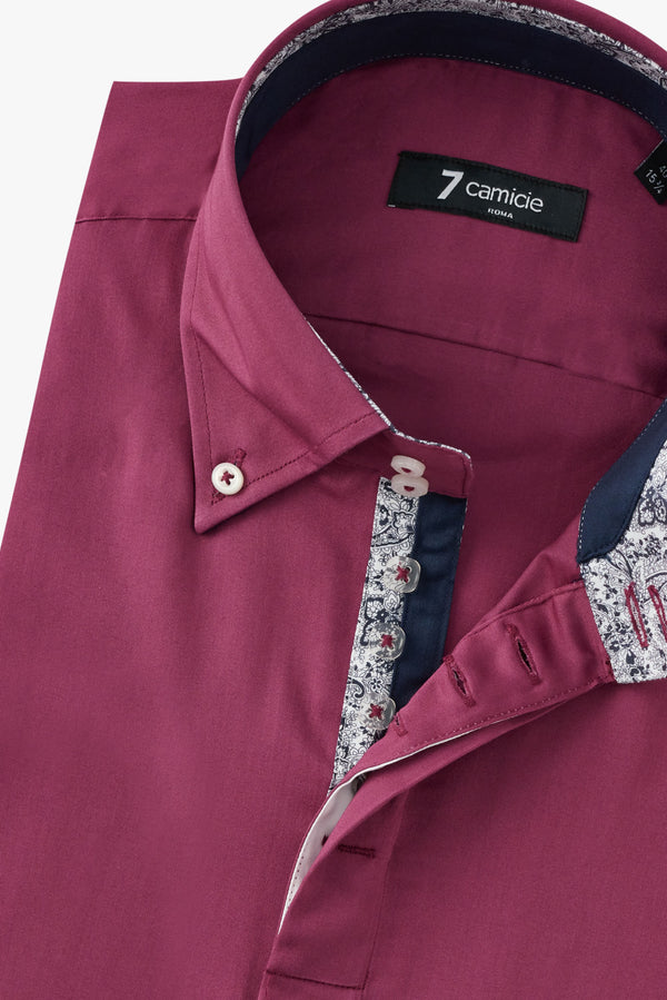 Roma Iconic Herren Hemd Satin Violett