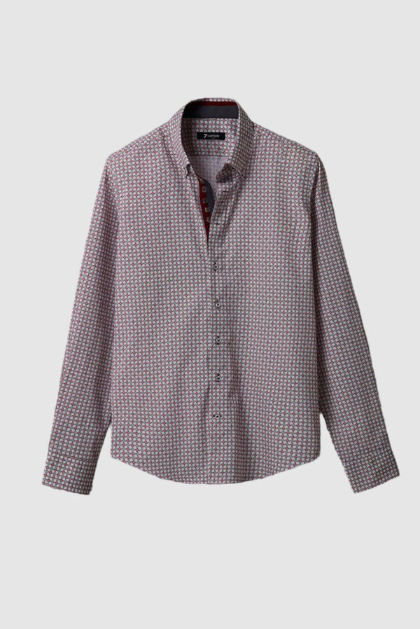 Camisa Hombre Roma Iconic Popelin Blanco Rojo