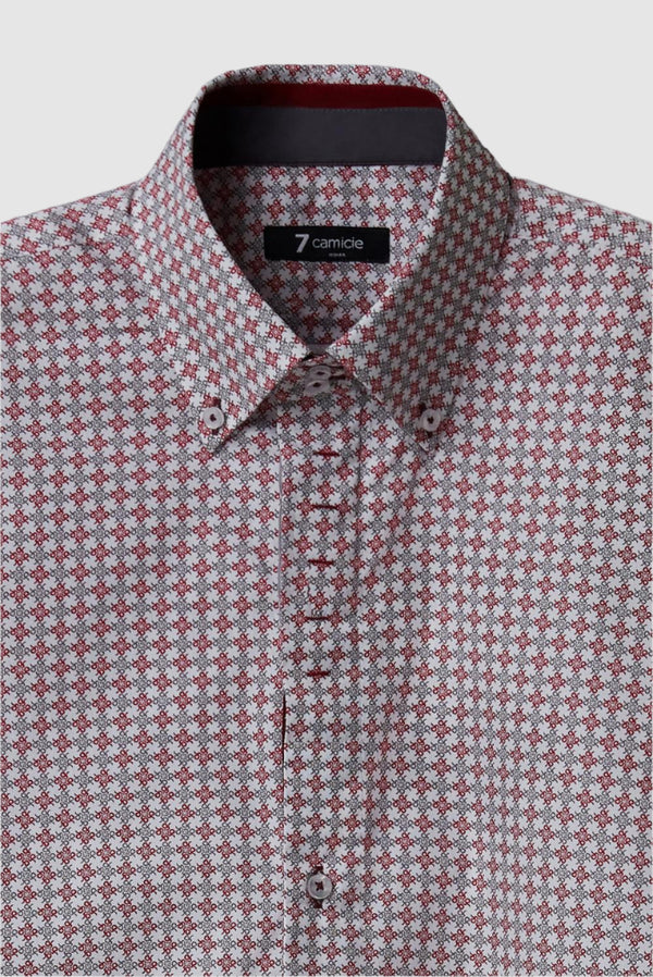 Camisa Hombre Roma Iconic Popelin Blanco Rojo