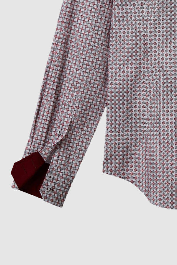 Camisa Hombre Roma Iconic Popelin Blanco Rojo