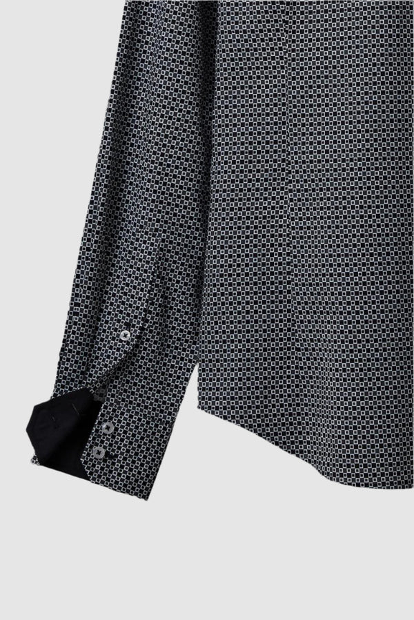 Camisa Hombre Roma Iconic Popelin Negro Blanco